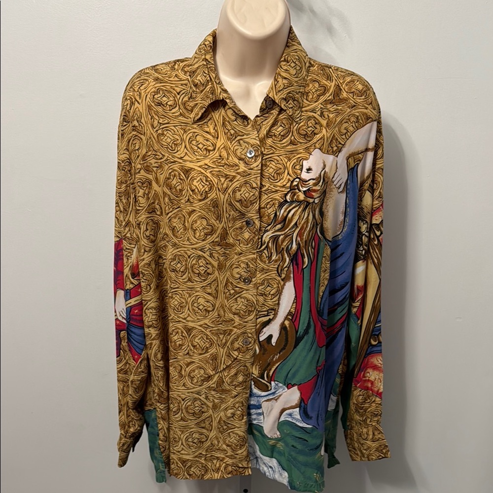 Vintage Banana Republic Y2K Angeles Art Print Shirt Women's M